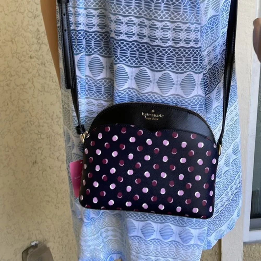 Kate Spade Payton Dome Crossbody with Fiesta Dot Black Multi
